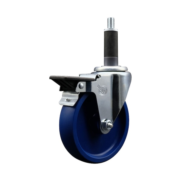 5'' Solid Poly Swivel 1'' Expanding Stem Caster with Brake